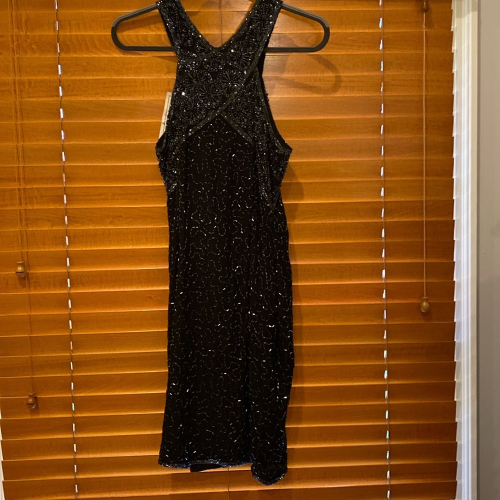Steamy vintage beaded sexy black dress size 10